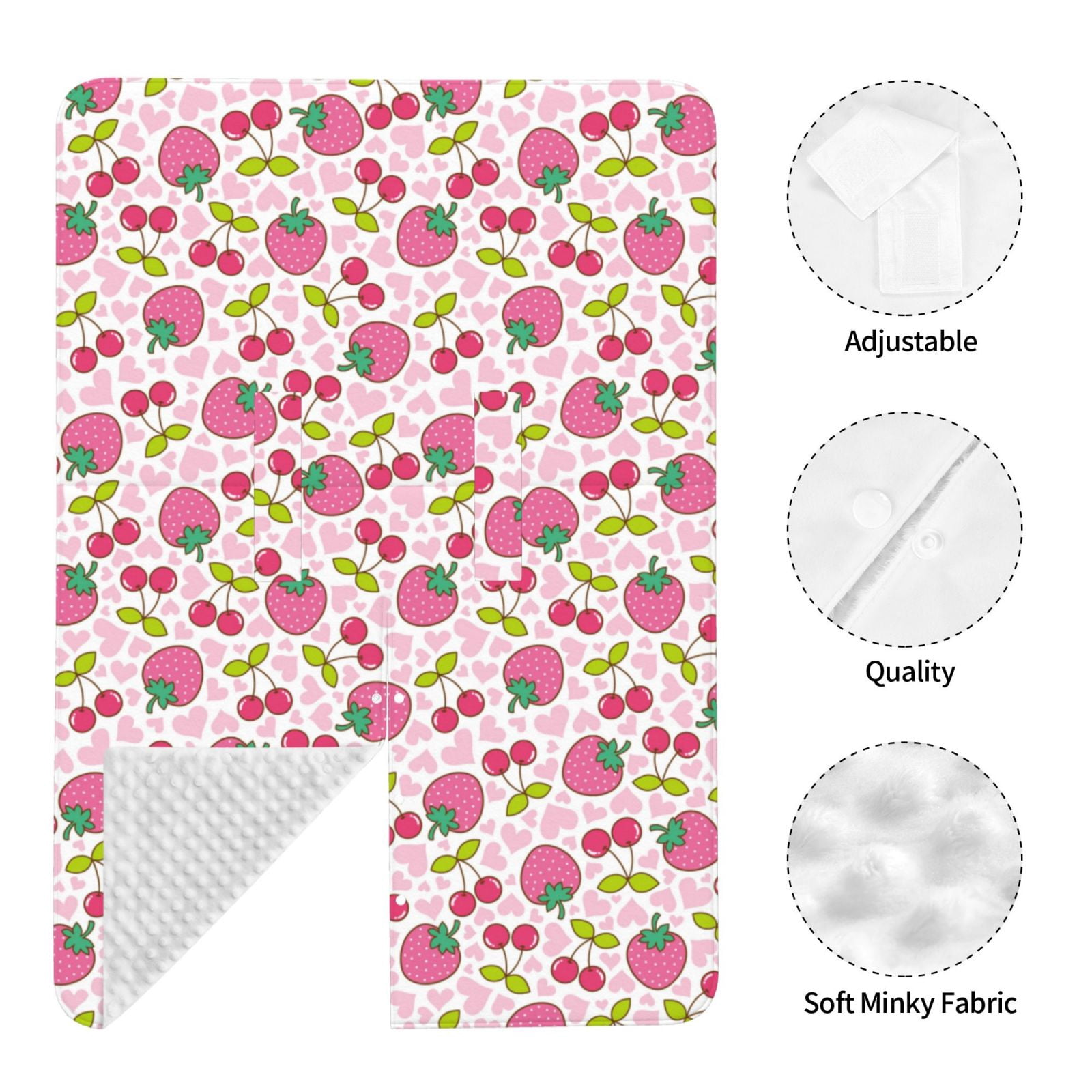 Naloa Strawberry And Cheery Baby Car Seat Cover, Breathable Baby Carrier Cover, Multiuse Baby Carrier Cover & Nursing Breastfeeding Cover