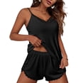 thumbnail image 1 of Conjunto de pijama Ekouaer para mujer, lencería suave, ropa de dormir, color negro, 1 of 6