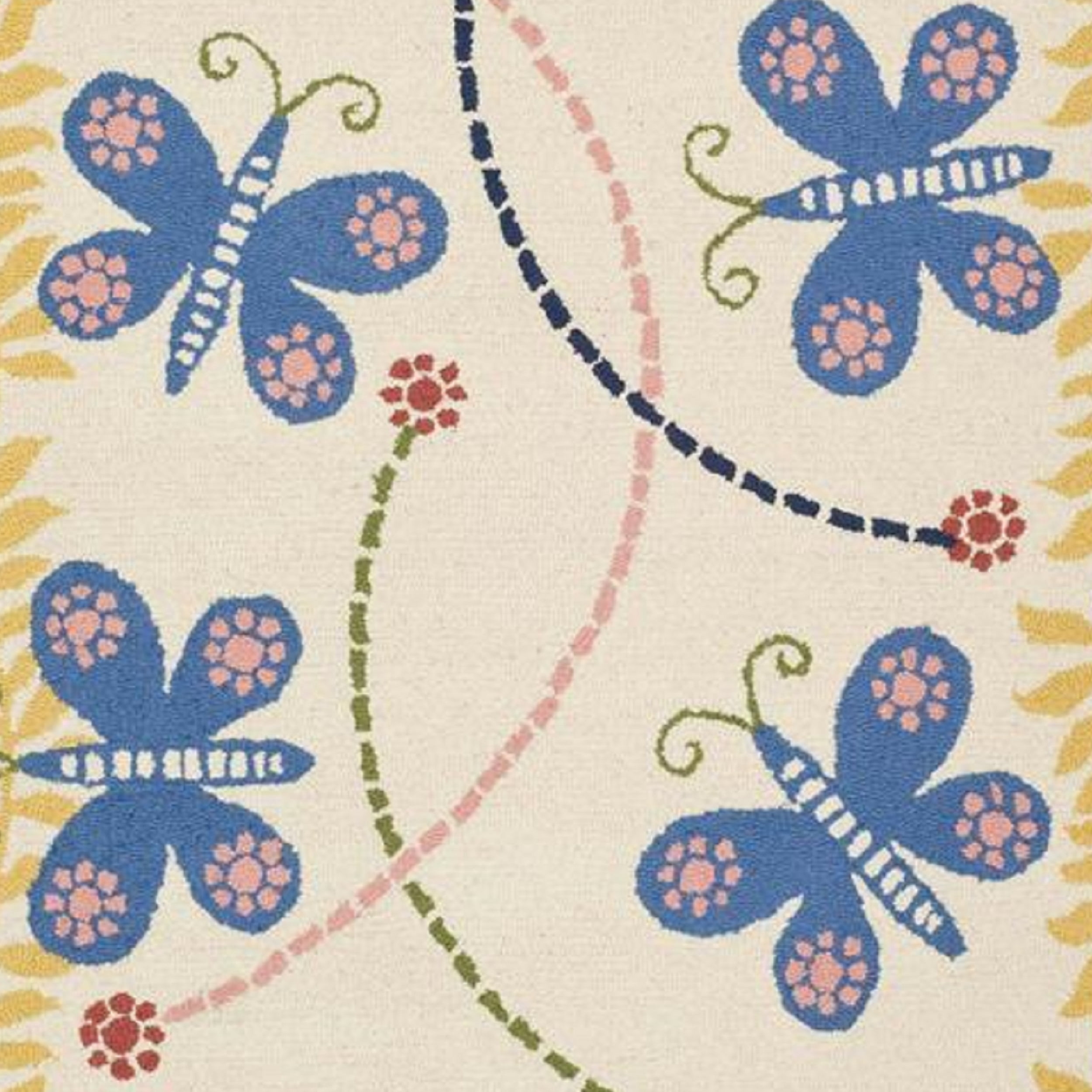 SAFAVIEH Kids Collection SFK390A Handmade Ivory/Blue Rug