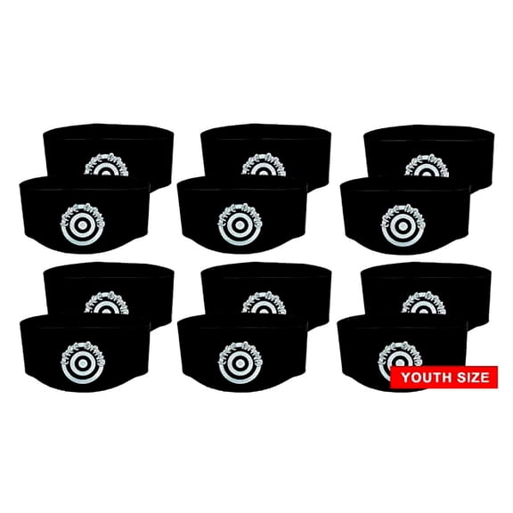 Unique Sports Lace Bands Cleat Lace Covers, Youth - Black (6-Pack)