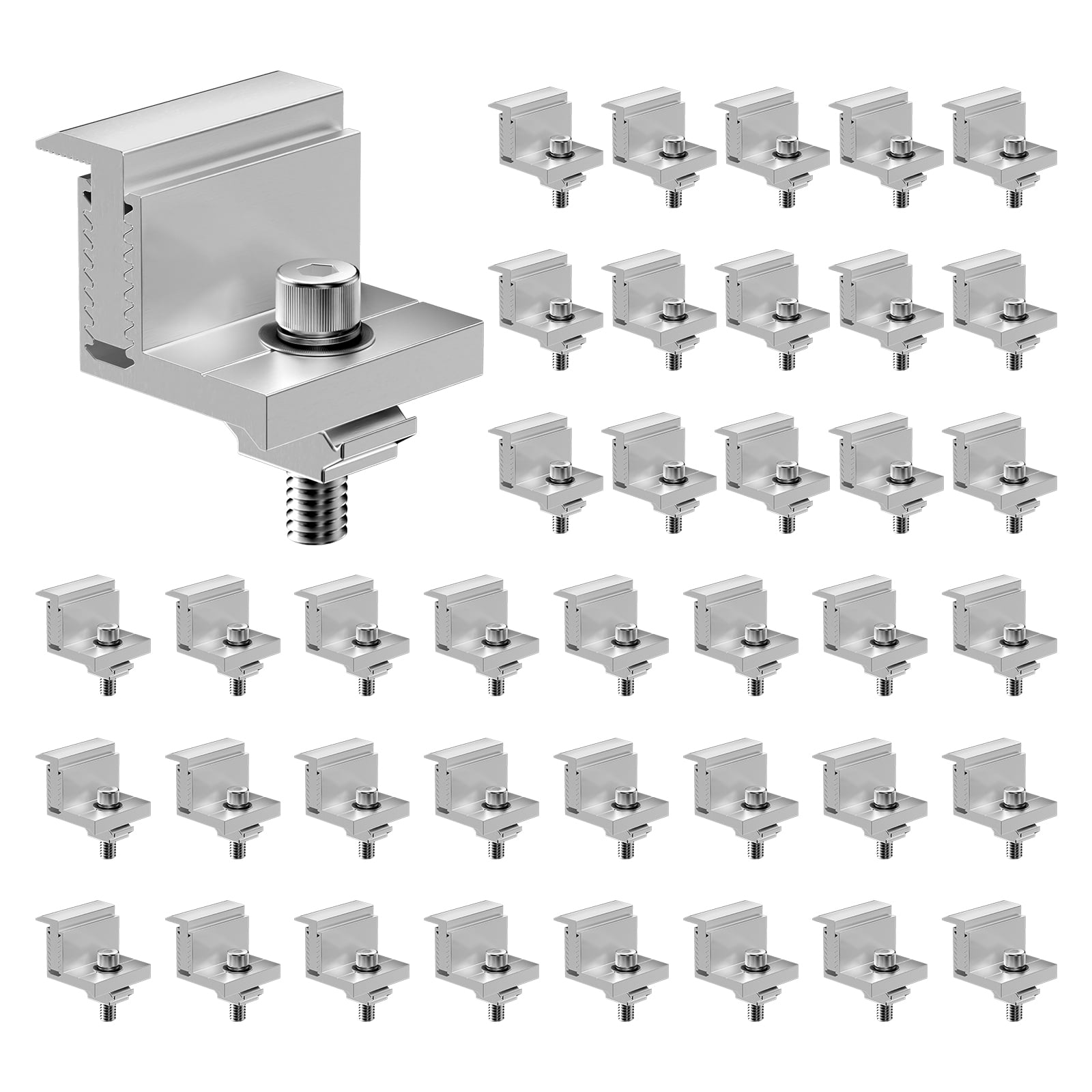 KFFKFF Solar Panel Z Fixing Brackets, 35-50mm Modifiable Solar Panel Terminal Clamps, Featherweight Anodized Aluminum Solar Panel Mount Z Brackets for Recreational Vehicles, Camping Vehicles