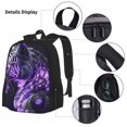 thumbnail image 3 of Disketp Purple Pattern White Tiger Mochila Estampada de Gran Capacidad con Lonchera y Estuche, Set de 3 Piezas para Estudiantes, 3 of 7