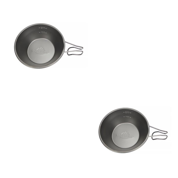 Eigraketly Coolcamp Outdoor Bowl Portable 300ml Senderismo Vajilla con mango Boca ancha Agua Café Utensilios de cocina resistentes al calor Negro Type1 NO1 Eigraketly CBP227039