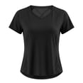 thumbnail image 7 of oqasdz T Shirts for Women Short Sleeve Crewneck Mesh Quick Drying Slim Fit Athletic Workout Shirts Breathable Summer Yoga Tee Top T-Shirts,Black,S, 7 of 7