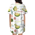 thumbnail image 3 of Kdxio Happy Avocado Print Pajamas Sets for Women Short-Sleeved Pjs with Lounge Shorts Two Piece Sleepwear S-4XL, 3 of 8