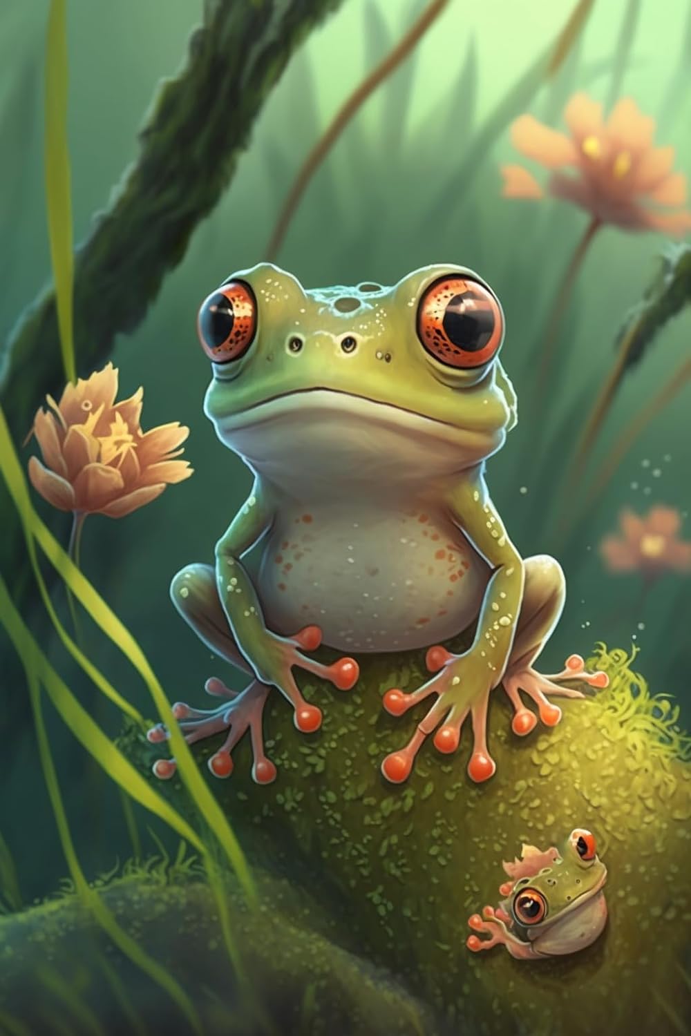 Puzzles for Adults,Wooden Puzzle 500 Piece,Frogs on Moss Large Puzzle Game Artwork for Adults Teens-Challenging and Fun Activity-Modern Home-Birthday Gifts 20.5 x 15 In