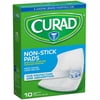 Curad Non-Stick Pads With Adhesive Tabs 3 Inches X 4 Inches, 10 Each (Pack of 3)