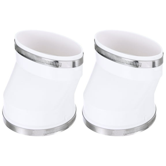 Uxcell Duct Adapter Round to Oval, 4" Oval Recessed Dryer Vent Hose Connector With Steel Clamp, White 2 Pcs