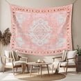 thumbnail image 2 of Pink Boho Tapestry for Bedroom Wall Hanging Tapestry, Vintage Abstract Tribal Decorative Oriental Ceiling Backdrop Tapestries Poster Blanket Wall Decor for Teens Room Living Room Dorm 59" x 90", 2 of 8