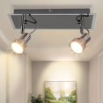 thumbnail image 1 of Depuley Industrial Ceiling Track Lighting, 2-Light Flush Mount Black Light Fixture, Led Directional Track Wall Spotlight, 2X LED GU10 Bulbs Included for Kitchen/Bedroom/Hallway/Office/Picture Wall, 1 of 7