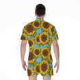 thumbnail image 2 of Blue Vintage Sunflower Pattern Short Sleeve Men'S Rompers Casual Summer Jumpsuits Outfit, 2 of 4