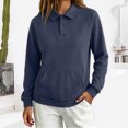 thumbnail image 2 of WUSUOWEI Womens V Neck Long Sleeve Sweatshirt Bottom Tops Lightweight Dressy Casual Business Basic Pullover Top with Pockets 2026 Fall Winter Outfits XXL, 2 of 6