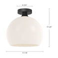 thumbnail image 4 of Alora Lighting FM506312AGCL Castilla 12" Wide Semi-Flush Globe Ceiling Fixture - Gold, 4 of 6