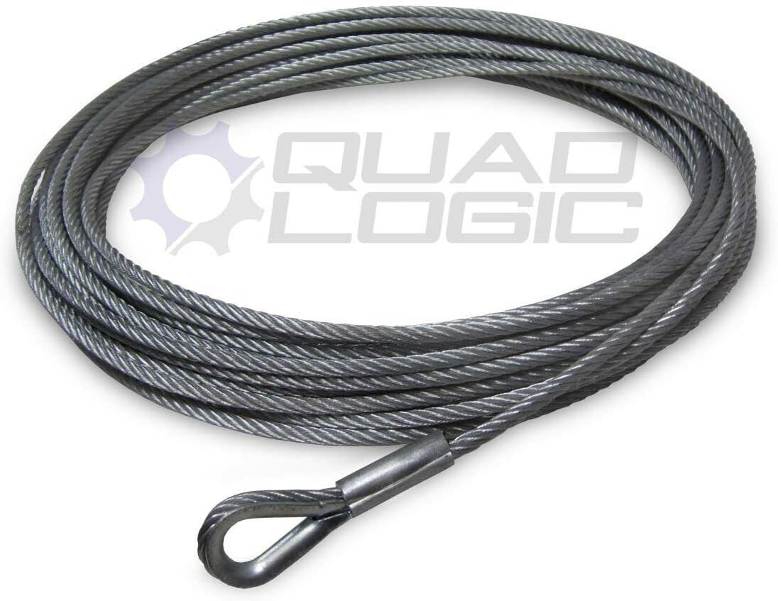 ATV UTV Replacement Steel Winch Cable (3/16" x 45') Superwinch Warn KFI