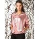 thumbnail image 3 of Día de San Patricio Traje De Navidad Para Mujer, Brillante, Holográfico, De Manga Larga, Con Cremallera, Chaqueta Metálica Con Capucha Rosa S, 3 of 6