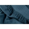 thumbnail image 7 of Sticky Toffee Muslin Throw Blanket for Adults, 100% Cotton, 60x50 in, Soft Lightweight and Breathable Throw for Couch, Blue, 7 of 7