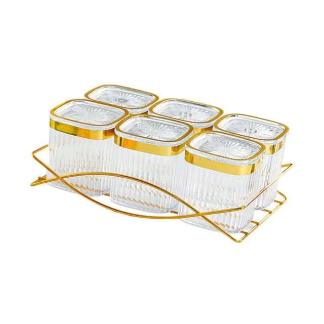 Luzkey Divided Serving Tray Snack Plate Storage Container Multifunctional Appetizer Tray with Lid for Cookies Chocolates Sweets bowl transparent