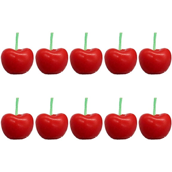Jiibva 10Pcs Cherry Shaped Birthday Candles, Cute Fruit Shaped Candles, Cherry Cake Decorations Cake Cupcake Topper for Birthday Party Wedding Supplies