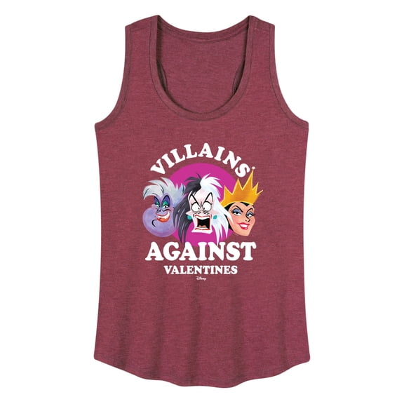 Disney Villains - De Vil, Ursula, Queen Grimhilde - Villains Against Valentines - Women's Racerback Tank Top