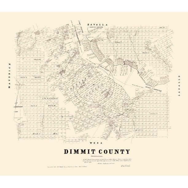 Dimmit County Texas Walsh 1879 26.40 x 23