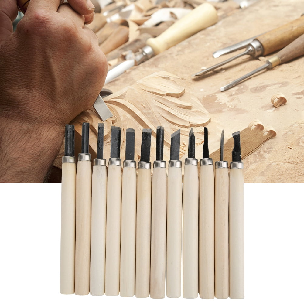 DIY Carving Tools Wooden Handle Engraving Carving Chisel, Carving Knife, Hand Carving Tool Set