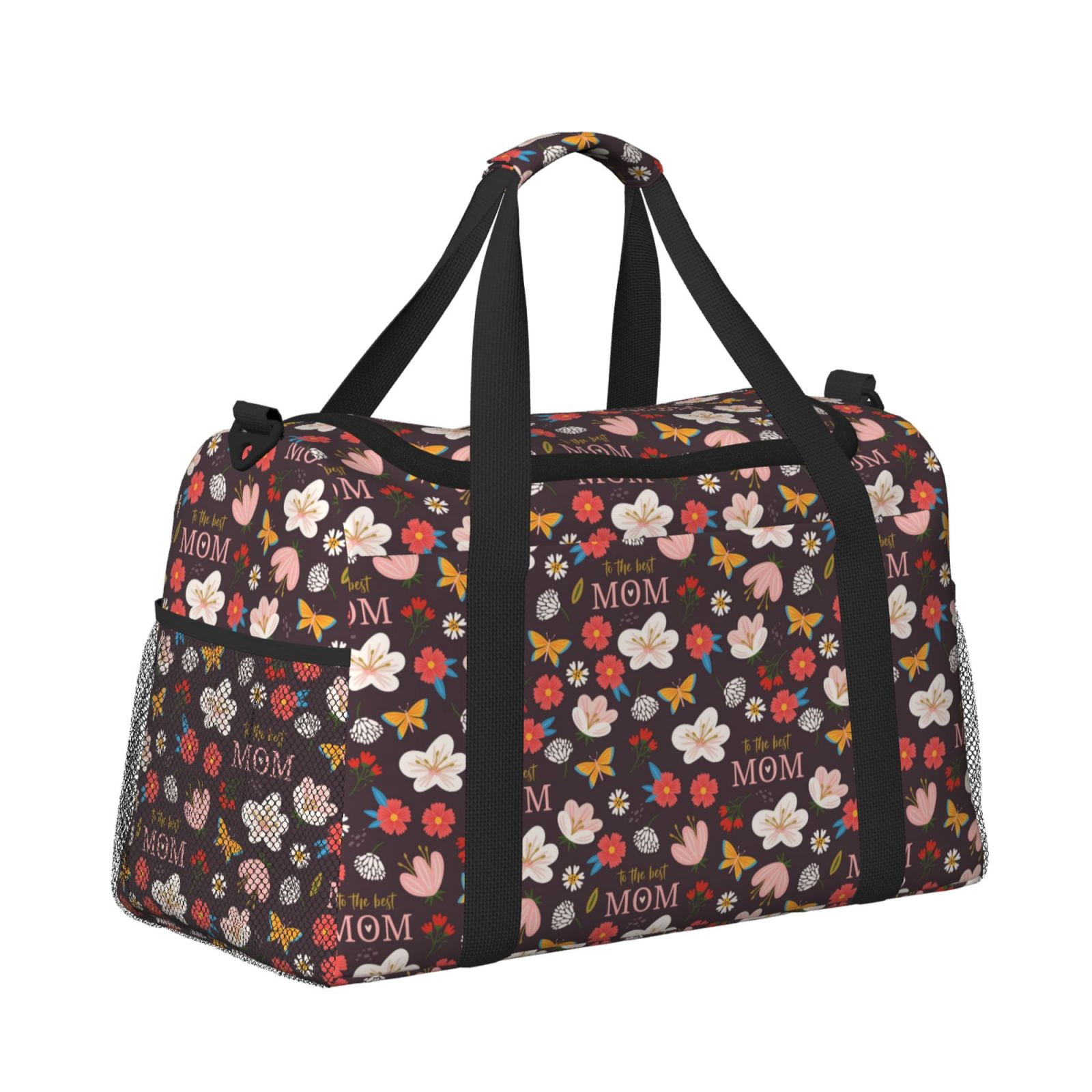 Fuzoiu To The Best Mom Print Travel Duffle Bag,Carry On Tote Bags,Duffel Bag,Sport Gym Bag, Hospital Bag for Labor and Delivery, Overnight Bag,Luggage Bag