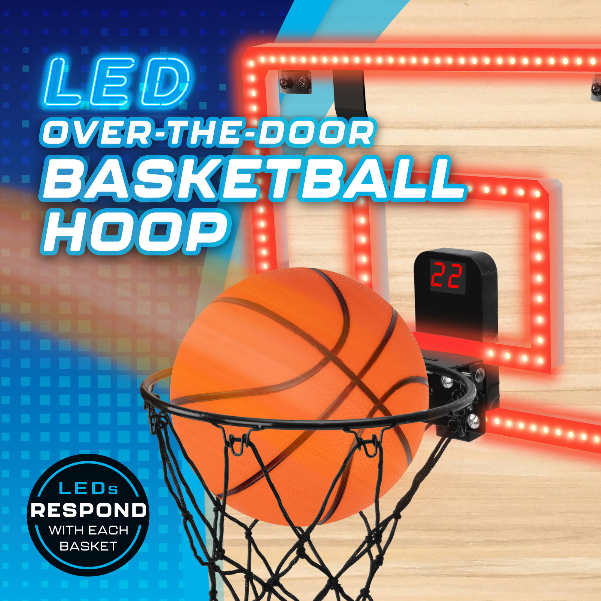 MinnARK Over-the-Door LED Basketball Hoop Game photo 2