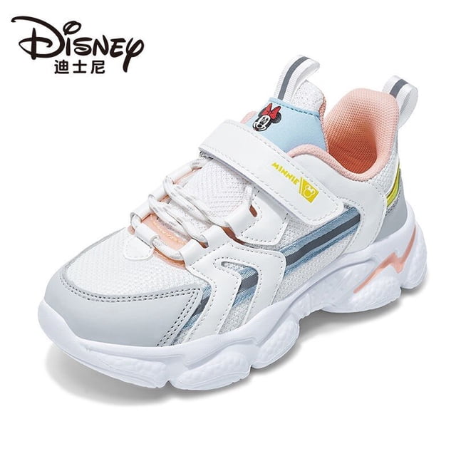 Zapatos informales de Disney para niñas, primavera y otoño, nuevos zapatos de princesa de malla de fondo suave y transpirable, zapatos deportivos para bebés y estudiantes, 27-Insole17.3 CM Gao Jinjia LED