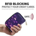 thumbnail image 2 of Leather Zipper Card Bag 4.7x3.1x0.8Inch Women's Card Bag Coin Purse Credit Card Bag Bank Card Bag Business Card Bag Coin Bag Pretty Purple Heart Pattern, 2 of 7
