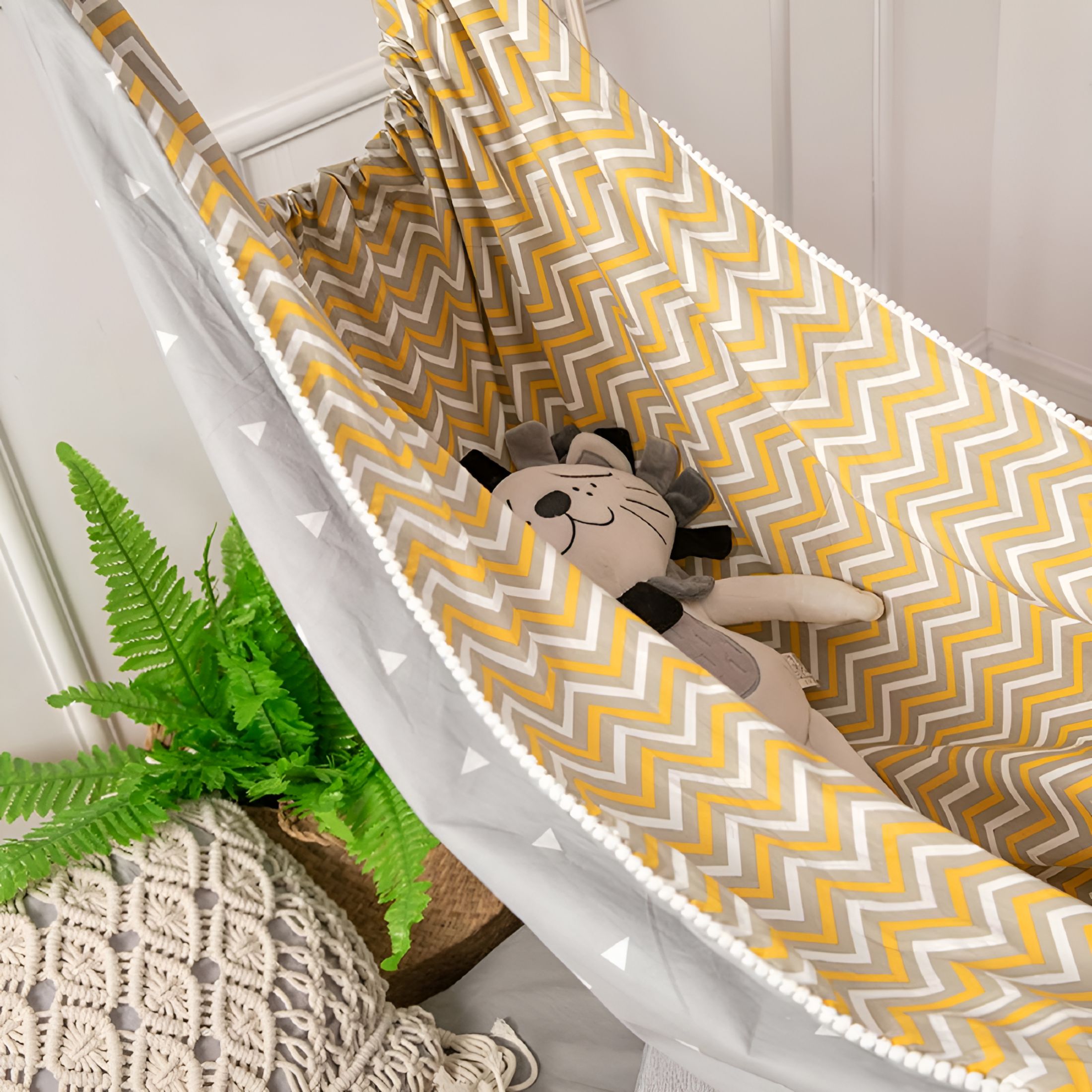 LAMIRO Children's Hammock Hanging Swing Bed Outdoor Rollover Prevention Camping Canvas Fabric Hammock for Patio Travel Hiking