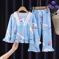 thumbnail image 3 of Pijama para niños Cinnamoroll, traje de manga larga, Kawaii Anime Sanrioed Melody Kuromi, dibujos animados, otoño e invierno, ropa de dormir bonita para niños, 3 of 5