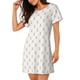 thumbnail image 2 of Fotbe Anchors Bata de Dormir para Mujer con Estampado, Camisón de Algodón de Manga Corta, Ropa de Dormir Casual, 2 of 6