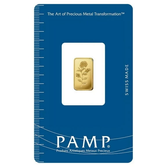 PAMP Suisse Rosa 1 gram .9999 Gold Bar - Sealed Assay Card