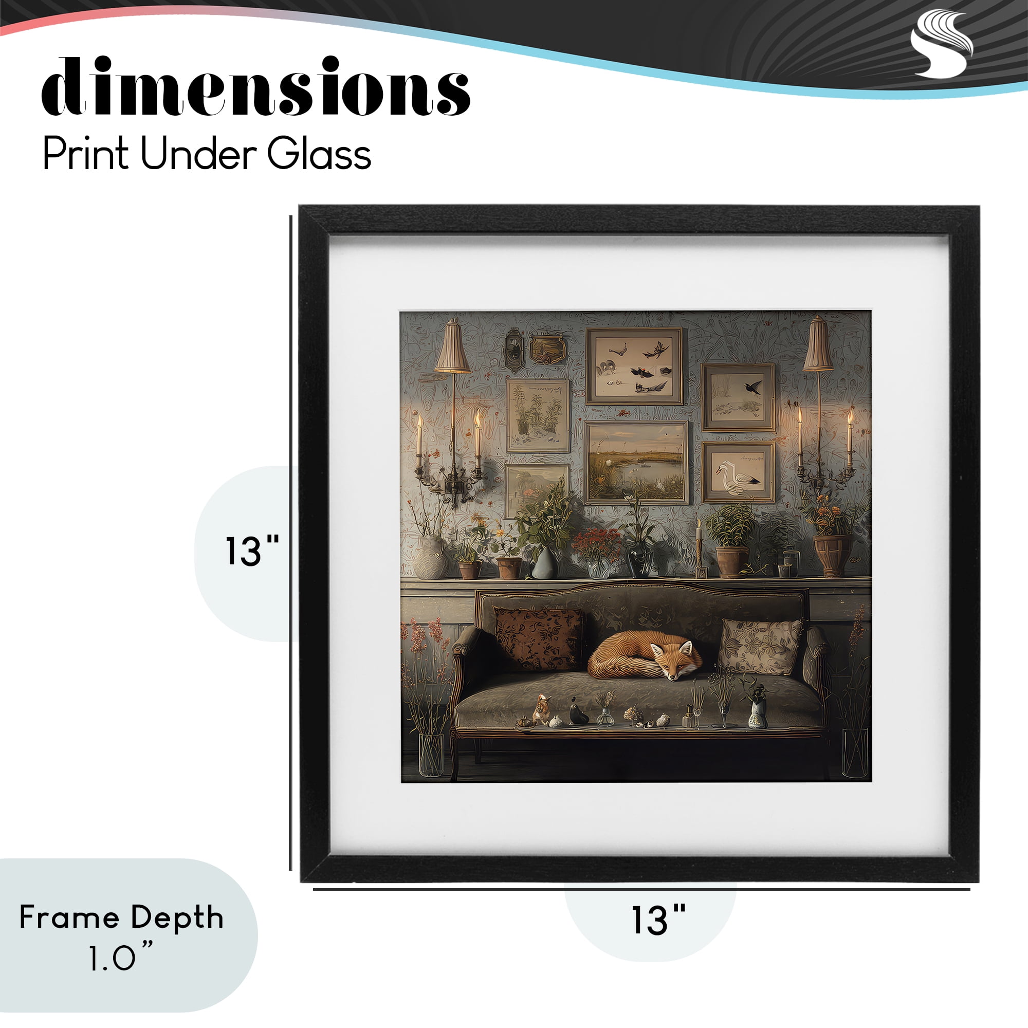 Stupell Industries Fox on Antique Sofa Black Framed Print Under Glass, design by The Wands Want