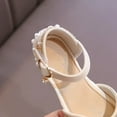 thumbnail image 6 of LNMQLPDBS Toddler Girls Dress Shoes Shining Bowtie Decoration Flat Dressy Shoes Girls Sandals Size 3 Performance Princess Shoes for Flower Girl with Adjustable Buckle for Wedding Birthday Party, 6 of 7