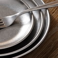 thumbnail image 2 of Assiettes en Acier Inoxydable Ensemble de 2 Assiettes de Souper en Métal Assiette à Collation, Assiette de Camping, Assiette à Noix, Assiette à Bonbons, Incassable, 2 of 4