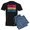 With Blue Strpe Pant, variant on - Abstract Paint Splatter Pansexual Pride Flag Pajamas - Men's Dark Loose Fit Cotton Pajama Set