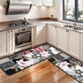thumbnail image 3 of Kitchen Rugs Sets Of 2,Pioneer Flower Floral Print Pattern Anti Fatigue Kitchen Mat Rugs Non Slip Washable,Decorative Kitchen Floor Mats for Kitchen,Sink,Laundry,17"x47"+17"x47", 3 of 5