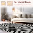 thumbnail image 2 of ODIKA 6'x9' Machine Washable Non-Slip Area Rug, Monochrome Fluid Abstract with Interlaced Curves and Geometric Lines High Traffic Rug, Black, 238770, 2 of 7