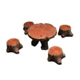 thumbnail image 1 of Juego de Mesa Y Sillas en Miniatura, Taburete con Tocón de de Hadas, 5 Piezas, Accesorios de Arte para Jardín, Manualidades, Adornos de Muebles, 1 of 8