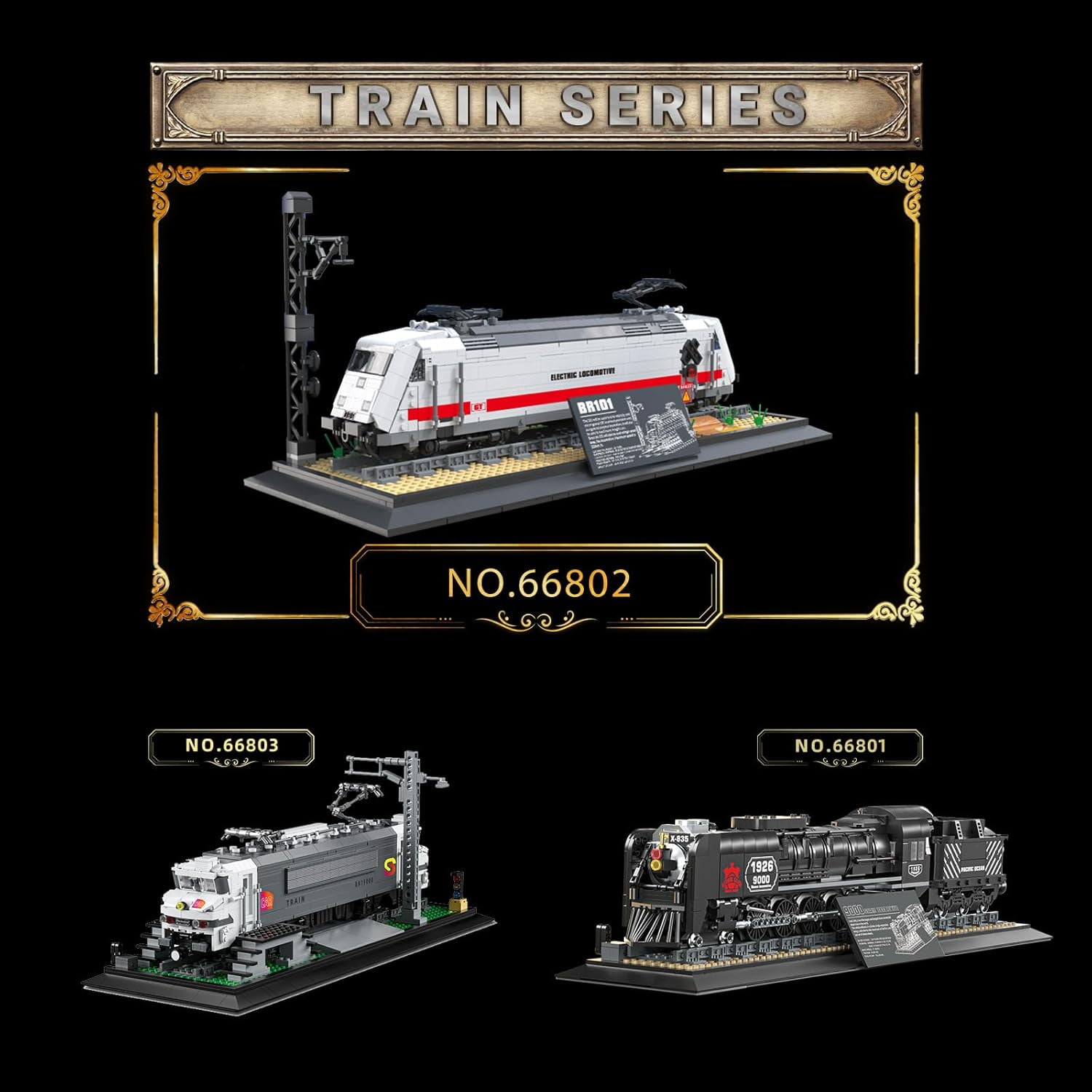 Reobrix Train Building Blocks Set 66802, German BR101 Electric Locomotive Building Toy Model Kit, Collectible Rail Train Display Model for Home Decor, Birthday Gifts for Adults Boys 14+ (1928 PCS)