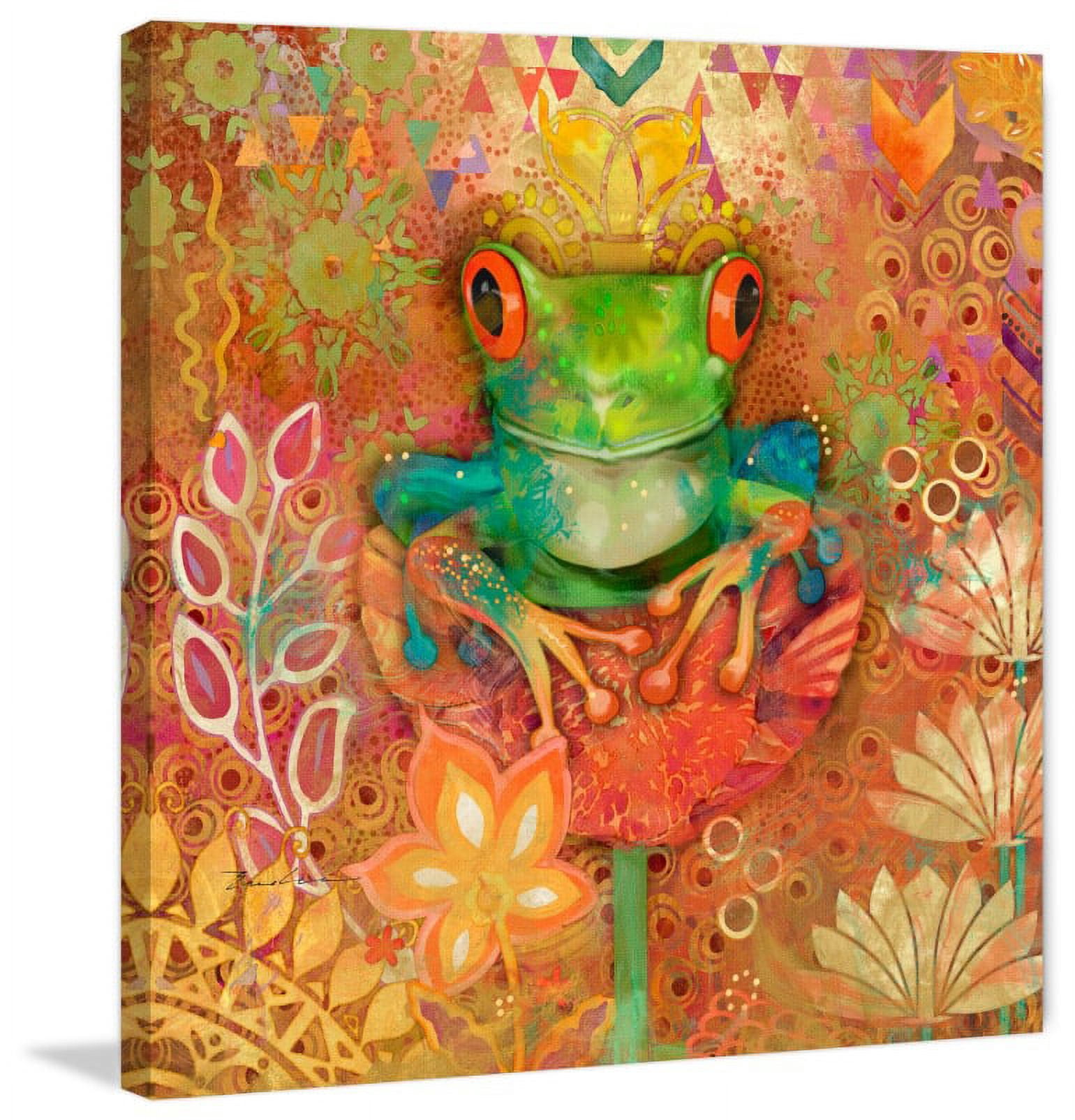 "Red-Eyed Tree Frog" Painting Print on Wrapped Canvas