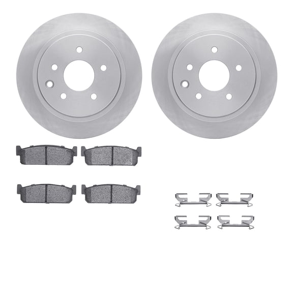 Dynamic Friction Company Rear Brake Rotors with 5000 Advanced Brake Pads includes Hardware 6512-68038