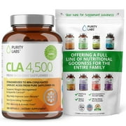 Purity Labs CLA 4,500MG Safflower Oil Number One Weight Loss Fat Burner Supplement 180 Softgels Non-GMO & Gluten Free Conjugated Linoleic Acid Pills Belly Fat Burner