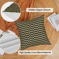 thumbnail image 5 of PBOBRIICH Set of 4 Black Yellow Throw Pillow Cases,Geometric Stripes Linen Pillow Cover for Bedroom Home Decor,16x16, 5 of 5