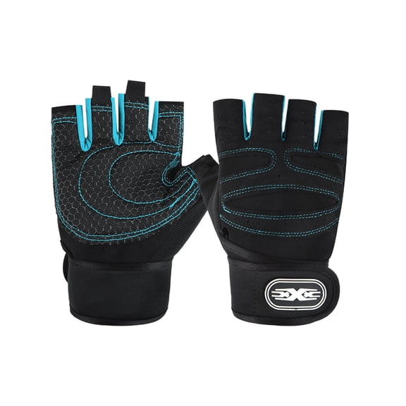 Unisex Breathable Half Finger Workout Gloves with Non Slip Silicone Palms, Adjustable Wrist Support, Ergonomic Design for Cycling, Fitness, Weightlifting, Outdoor Sports