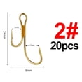 thumbnail image 4 of linyes 20pcs/lot High Steel Fishing Double Hook Worm Lure Barbed Crank Hook Pike, 4 of 4
