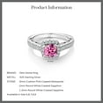 thumbnail image 6 of Gem Stone King 925 Sterling Silver 6MM Cushion Pink Moissanite Engagement Ring for Women (1.58 Cttw, Available in Size 5, 6, 7, 8, 9), 6 of 6