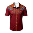 thumbnail image 3 of Kiijoy Toddler Boys Cowboy Short Sleeve Button Down Shirt Western Shirt Top, 3-4 Years, 3 of 3