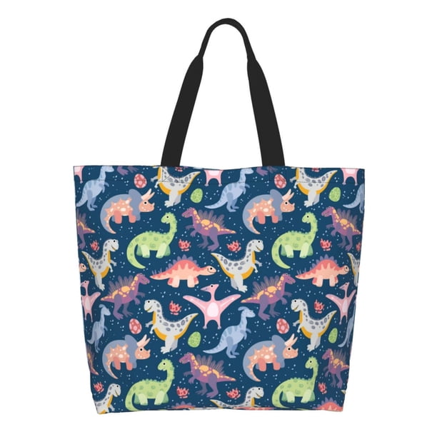 Balery Dinosaur Bolsa Tote Estilo Estético con Cremalleras, Bolsa de Hombro, Bolsa de Compras Grande y Plegable